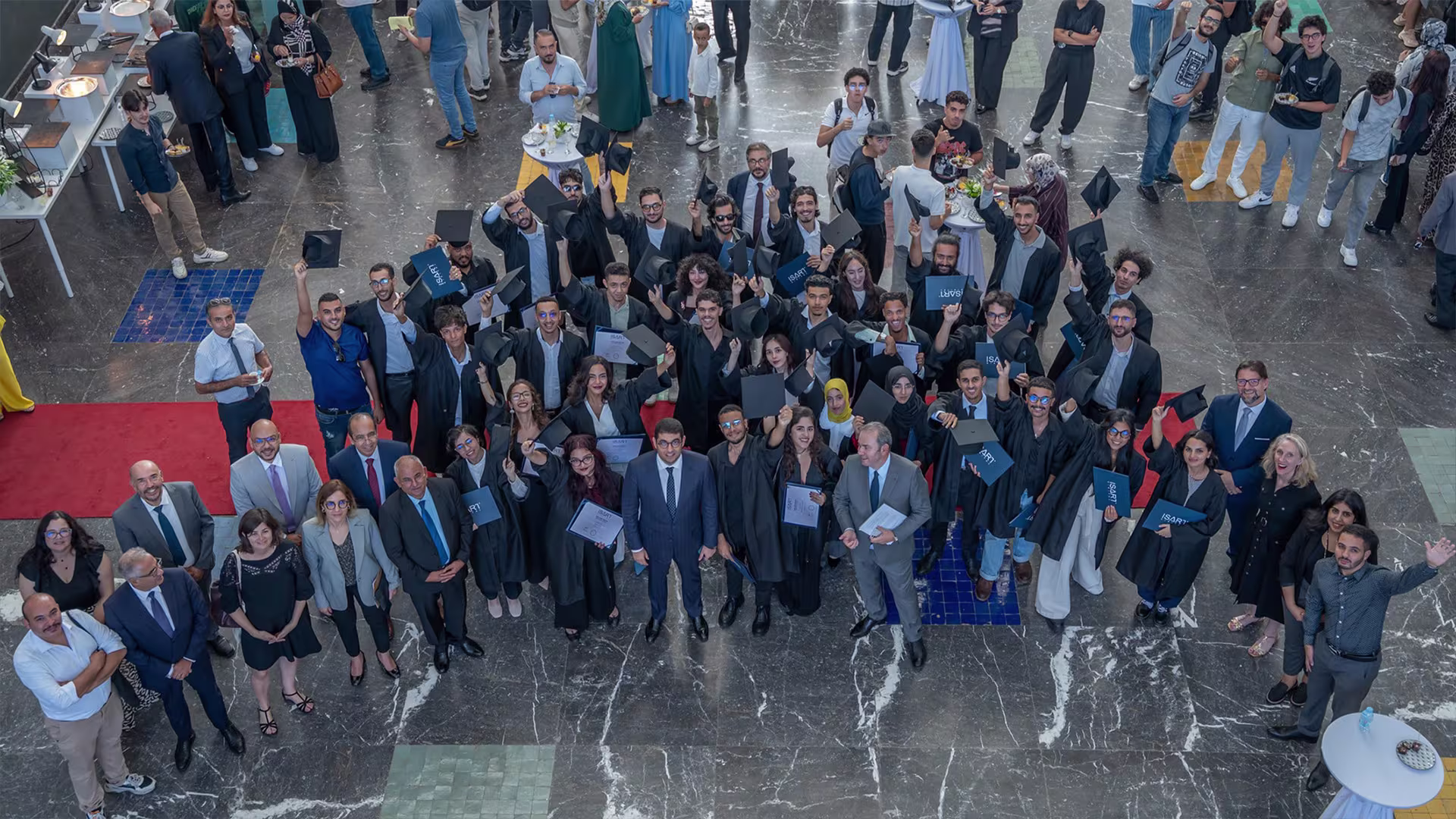 Overhead group photo of the Video Game Creator graduation class